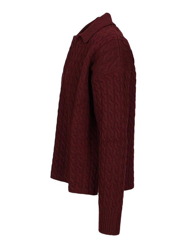 The Best Shops AMI PARIS: polo shirts - Cable-Knit Polo Shirt