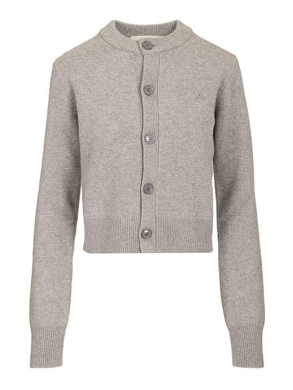 AMI PARIS: cardigan - Cardigan girocollo