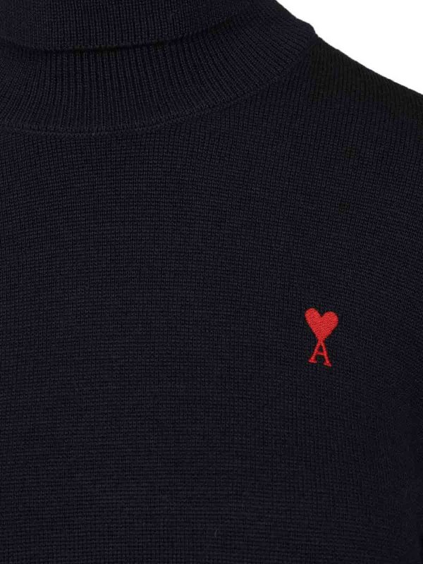 Rundhalspullover - Blau shop online: AMI PARIS