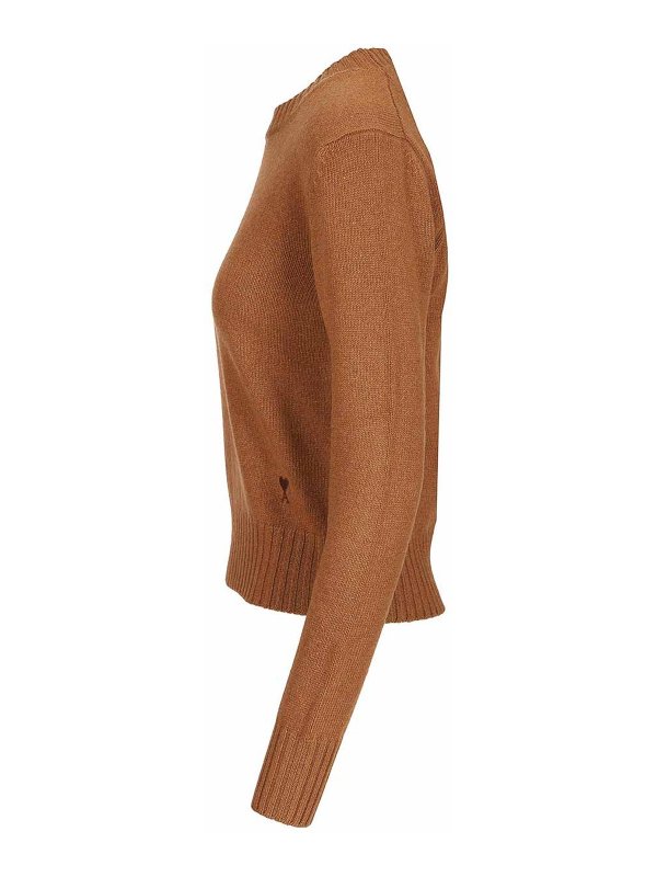 The Best Shops AMI PARIS: Strickpullover mit Rundhalsausschnitt - Rundhalspullover - Braun