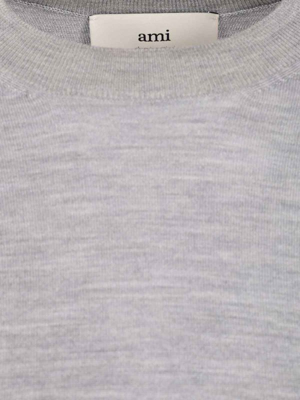 The Best Shops AMI PARIS: Suéteres con cuello pico - Suéter Cuello Redondo - Gris