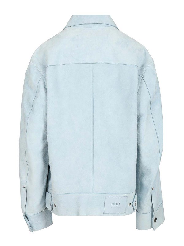 AMI PARIS: leather jacket online - Suede Jacket