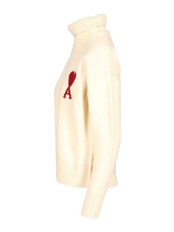 The Best Shops AMI PARIS: Suéteres con cuello pico - Suéter Cuello Redondo - Blanco