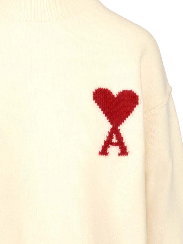 Suéter Cuello Redondo - Blanco shop online: AMI PARIS