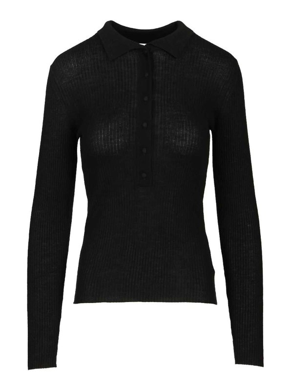 ARCH4: polo shirts - Ribbed Cashmere Polo Shirt