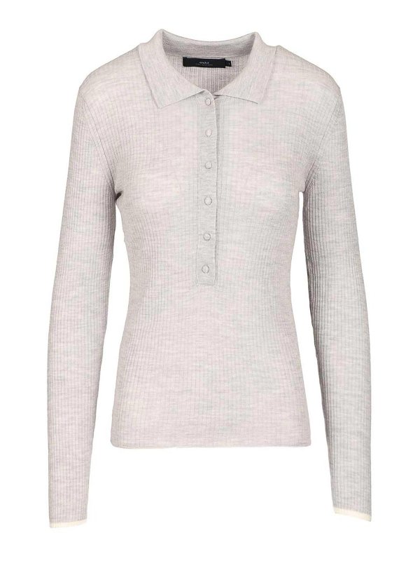 ARCH4: polo shirts - Ribbed Cashmere Polo Shirt