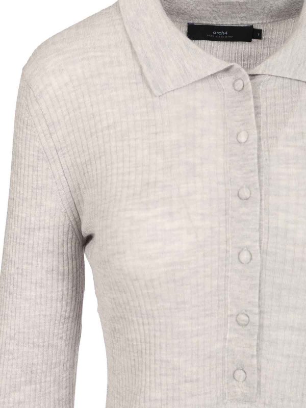 Ribbed Cashmere Polo Shirt shop online: ARCH4