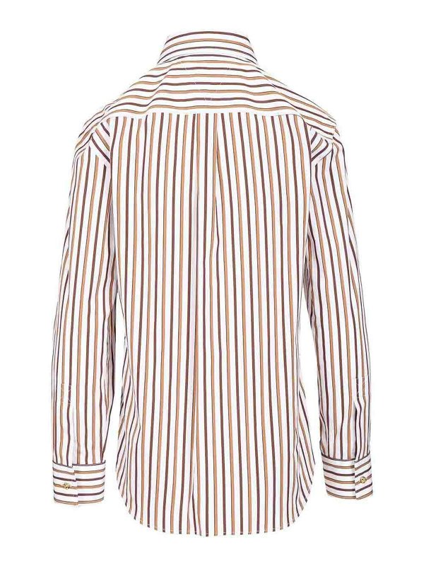 BOTTEGA VENETA: shirts online - Striped Cotton Poplin Shirt