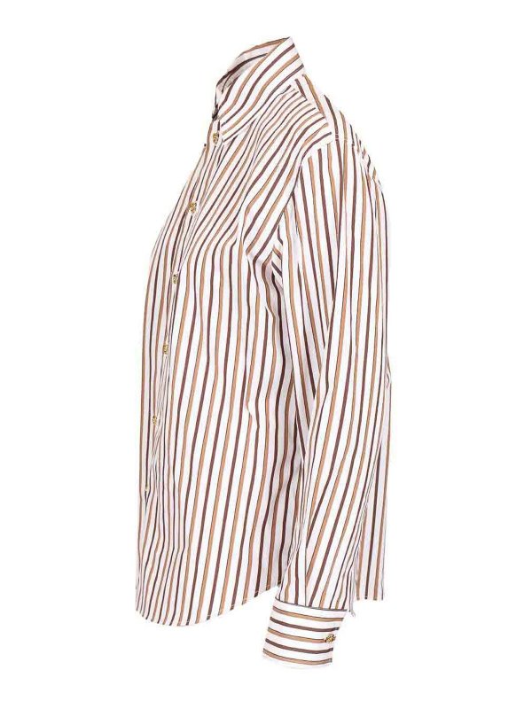 The Best Shops BOTTEGA VENETA: shirts - Striped Cotton Poplin Shirt