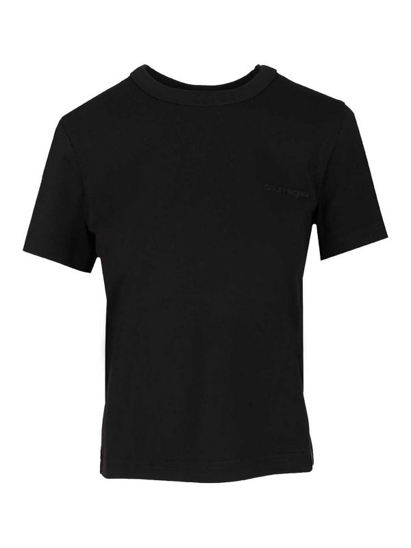 Courreges: t-shirts - T-Shirt Embroidered Logo