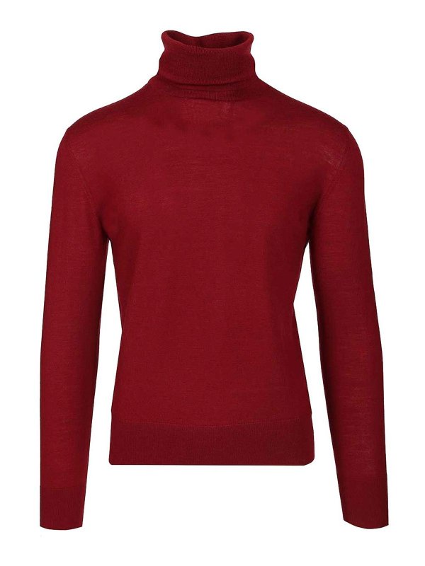 DRIES VAN NOTEN: Pull col rond - Pull Col Rond - Rouge Brun