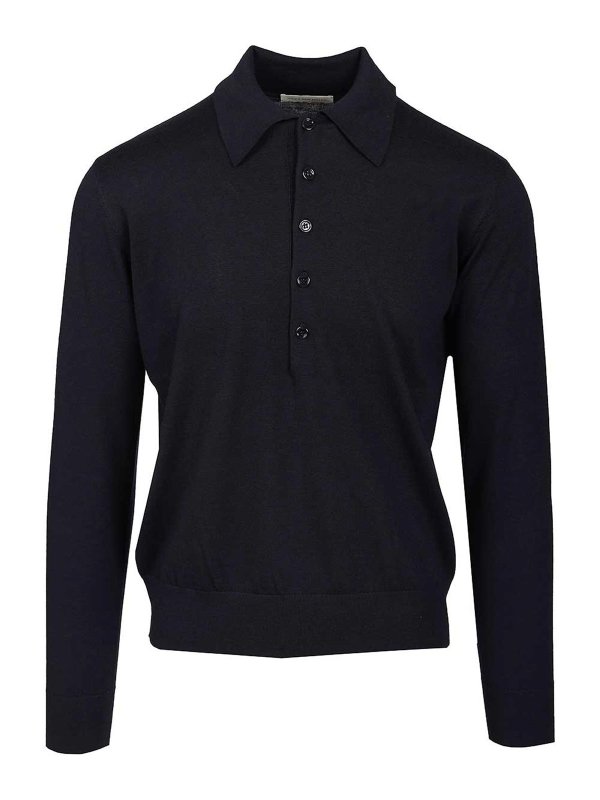 DRIES VAN NOTEN: polo shirts - Long-Sleeved Polo Shirt