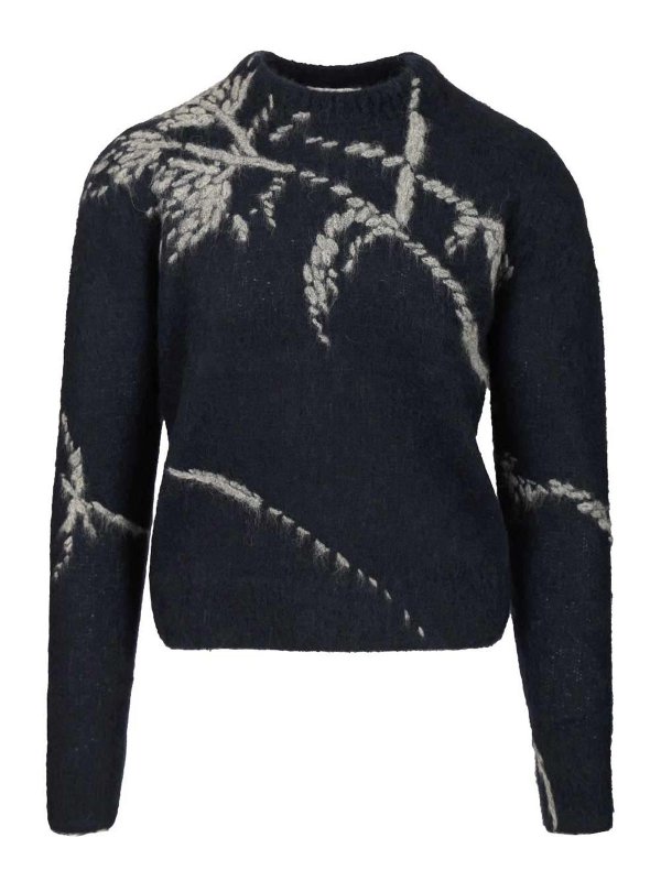 DRIES VAN NOTEN: Strickpullover mit Rundhalsausschnitt - Rundhalspullover - Blau