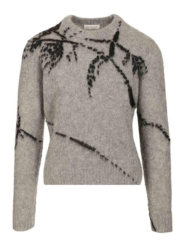 DRIES VAN NOTEN: crew necks - Mouche Sweater In Alpaca Blend