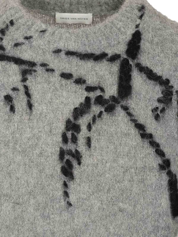 The Best Shops DRIES VAN NOTEN: crew necks - Mouche Sweater In Alpaca Blend