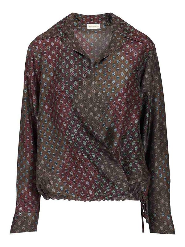 DRIES VAN NOTEN: Blouses - Blouse - Rouge Brun