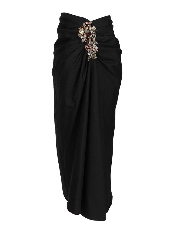 The Best Shops DRIES VAN NOTEN: ニーレングススカート＆ミディ丈 - 膝丈/ミディスカート - ブルー