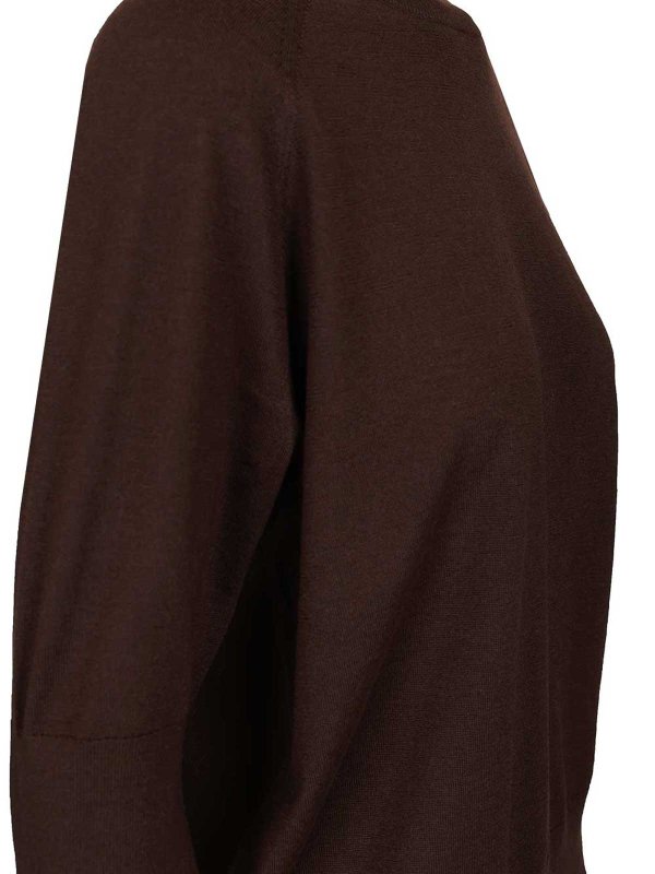 The Best Shops DRIES VAN NOTEN: Suéteres con cuello pico - Suéter Cuello Redondo - Marrón