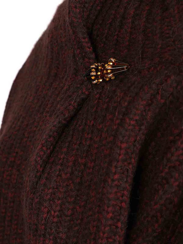 DRIES VAN NOTEN buy online Burgundy Oversized Wool Sweater