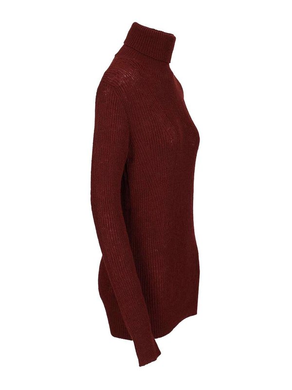 The Best Shops DRIES VAN NOTEN: Pull col rond - Pull Col Rond - Rouge Brun