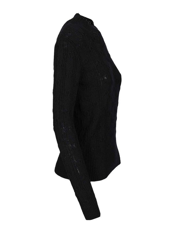 The Best Shops DRIES VAN NOTEN: Strickpullover mit Rundhalsausschnitt - Rundhalspullover - Schwarz