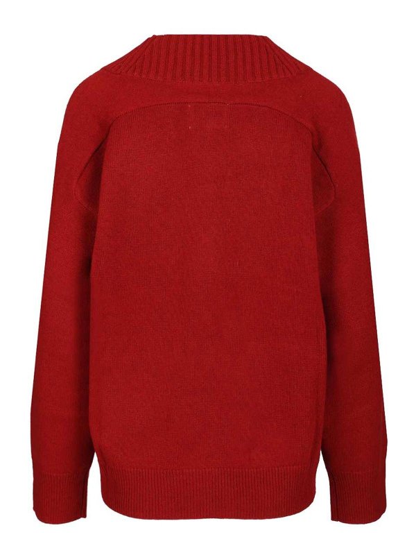 LOULOU STUDIO: Strickpullover mit Rundhalsausschnitt online - Rundhalspullover - Rot