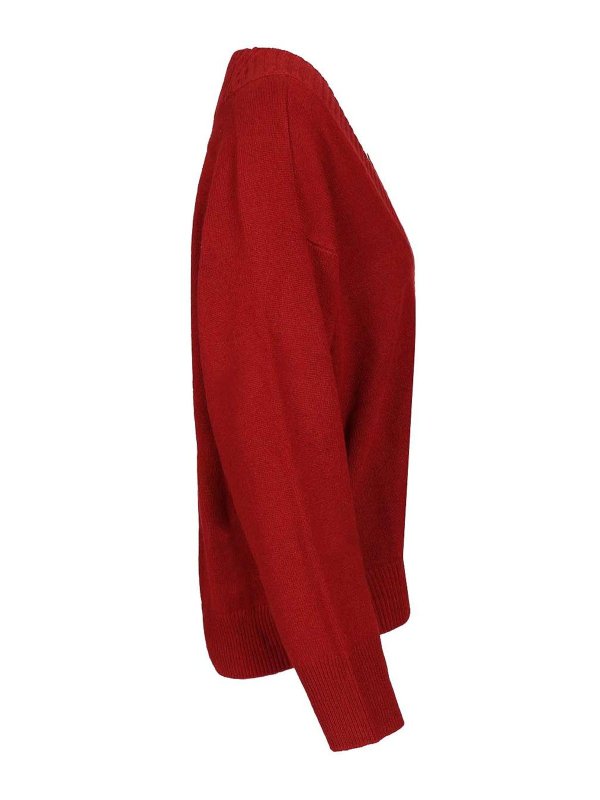 The Best Shops LOULOU STUDIO: Strickpullover mit Rundhalsausschnitt - Rundhalspullover - Rot