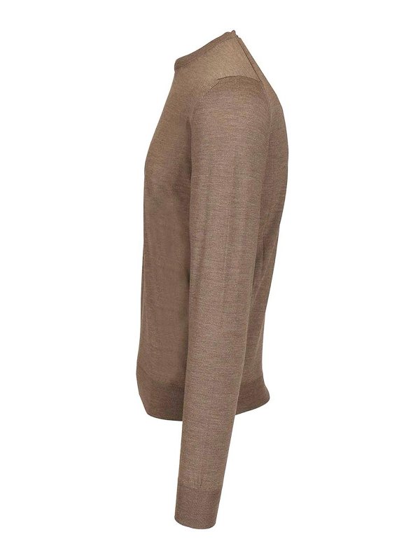 The Best Shops MAURO OTTAVIANI: Strickpullover mit Rundhalsausschnitt - Rundhalspullover - Beige