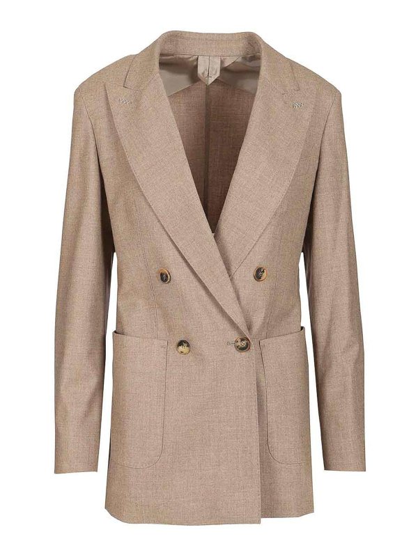 Max Mara: blazers - Double-Breasted Cashmere Blazer