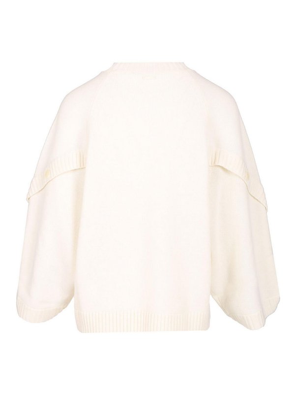 Max Mara: Suéteres con cuello pico online - Suéter Cuello Redondo - Blanco