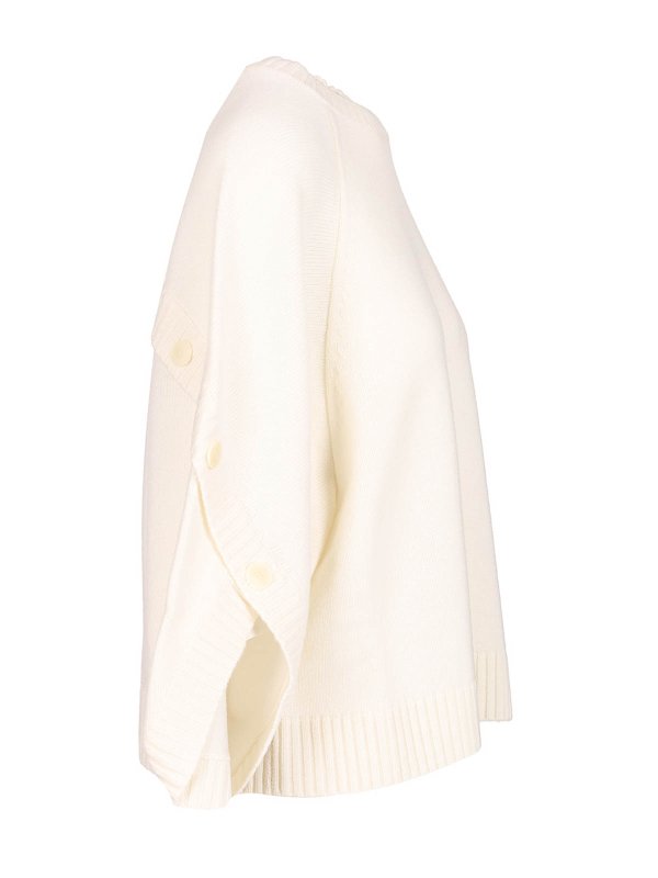 The Best Shops Max Mara: Suéteres con cuello pico - Suéter Cuello Redondo - Blanco