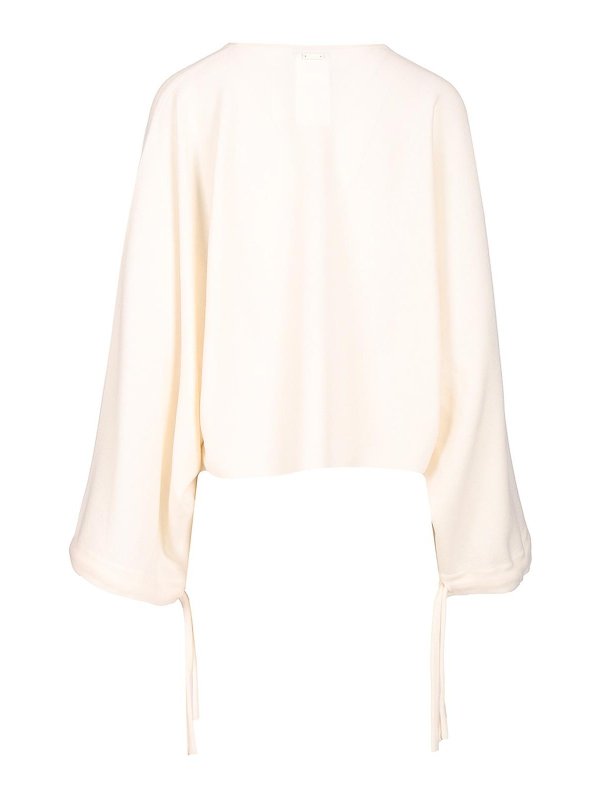 Max Mara: Strickpullover mit Rundhalsausschnitt online - Rundhalspullover - Weiß