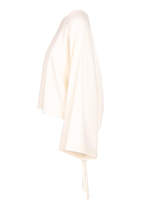 The Best Shops Max Mara: Strickpullover mit Rundhalsausschnitt - Rundhalspullover - Weiß