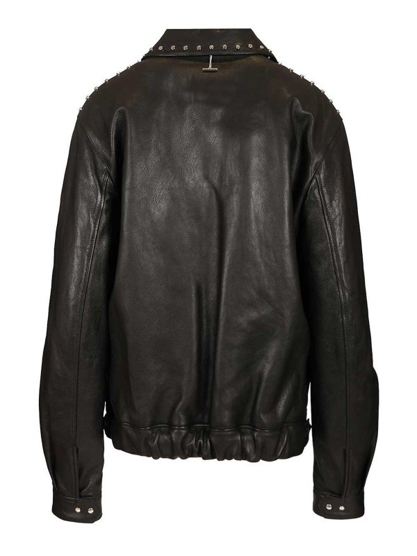 ALEXANDER MCQUEEN: Chaquetas de cuero online - Chaqueta De Cuero - Negro