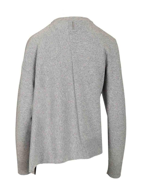 ALEXANDER MCQUEEN: crew necks online - Asymmetrical Cashmere Crew Neck Sweater
