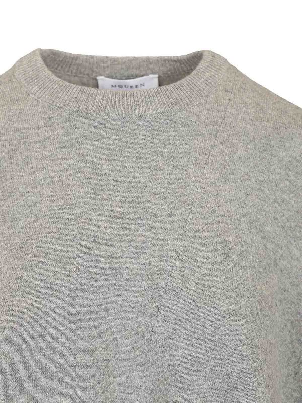 Asymmetrical Cashmere Crew Neck Sweater shop online: ALEXANDER MCQUEEN