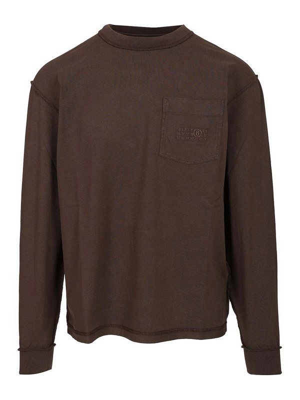 MM6 MAISON MARGIELA: t-shirts - Long-Sleeved Cotton T-Shirt