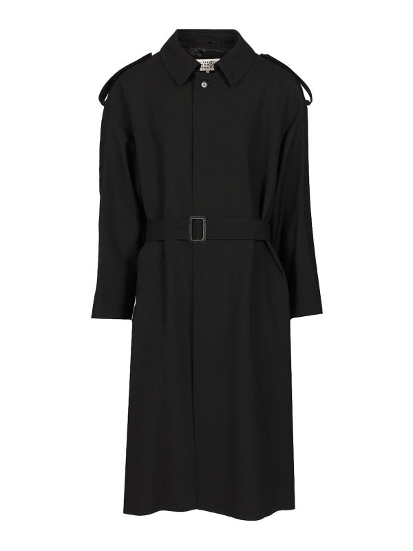 MM6 MAISON MARGIELA: Trenchcoats - Trenchcoat - Schwarz