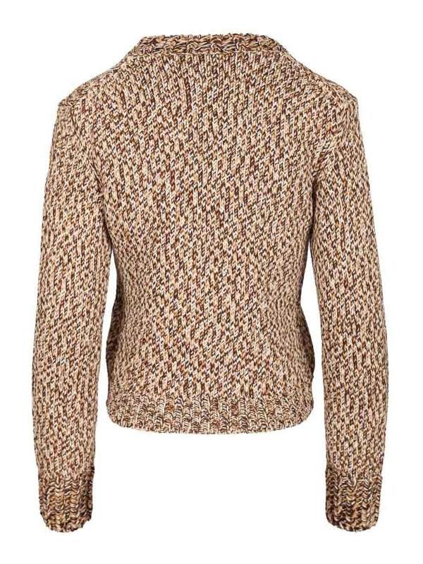 MONCLER: Suéteres con cuello pico online - Suéter Cuello Redondo - Beis