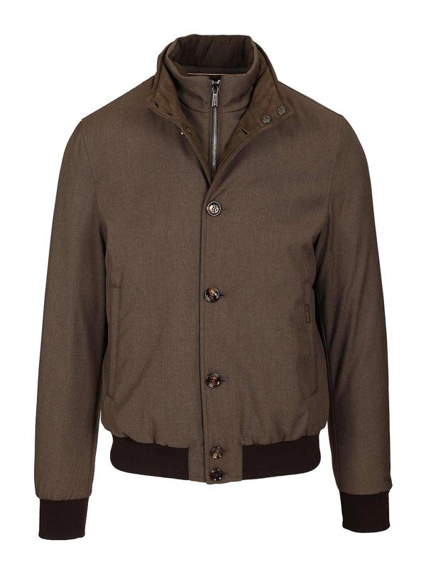 MOORER: bombers - Suede Bomber Jacket