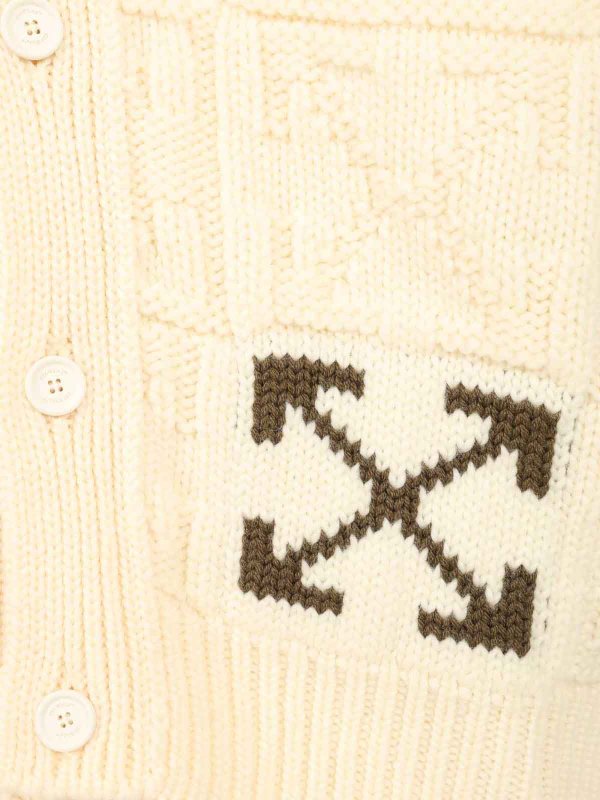 Arrow 3D Wool Cardigan shop online: OFF-WHITE