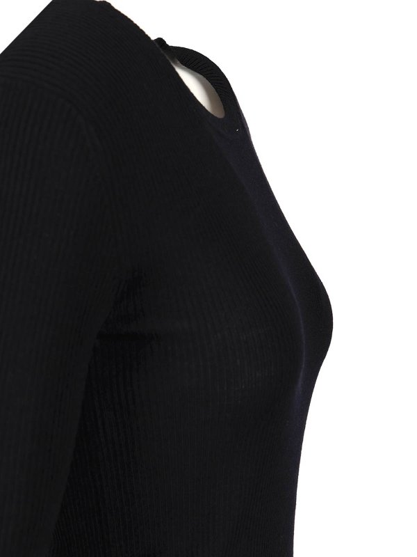 The Best Shops P.A.R.O.S.H.: Strickpullover mit Rundhalsausschnitt - Rundhalspullover - Blau