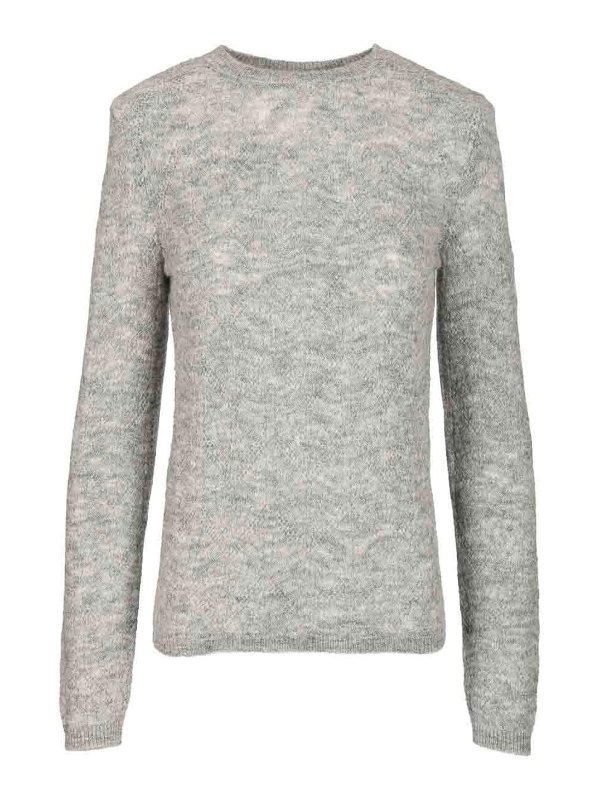 P.A.R.O.S.H.: Strickpullover mit Rundhalsausschnitt - Rundhalspullover - Grau