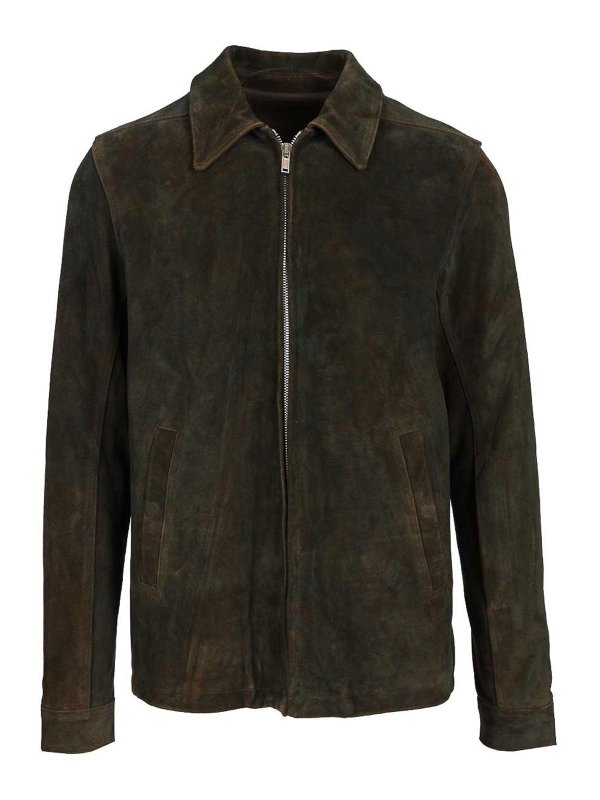 RICK OWENS: レザージャケット - レザージャケット - ブラウン