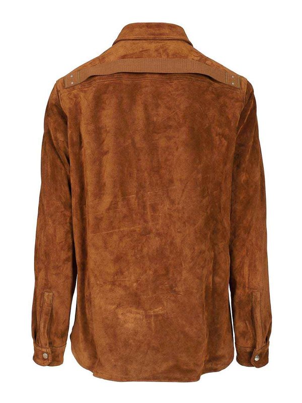 RICK OWENS: shirts online - Suede Overshirt