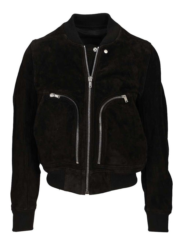 RICK OWENS: leather jacket - Bauhaus Flight Leather Jacket