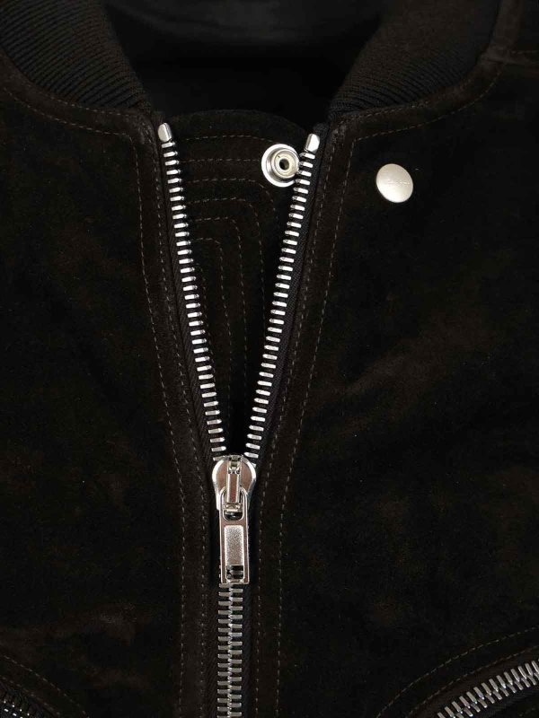 The Best Shops RICK OWENS: leather jacket - Bauhaus Flight Leather Jacket