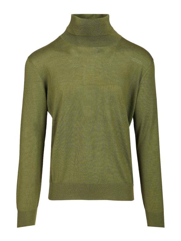 SAINT LAURENT: crew necks - Cashmere Wool And Silk Turtleneck Sweater