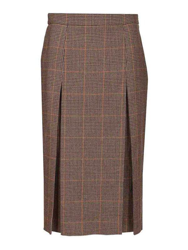 SAINT LAURENT: Knee length skirts & Midi - Prince Of Wales Midi Skirt