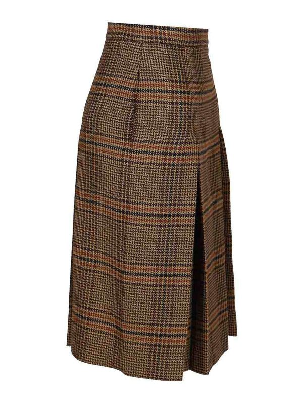 The Best Shops SAINT LAURENT: Knee length skirts & Midi - Prince Of Wales Midi Skirt